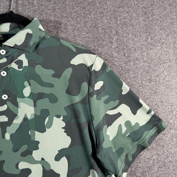 RLX Ralph Lauren Polo Shirt Mens Medium Green Camo Golf Wicking Stretch Tech - Picture 9 of 13